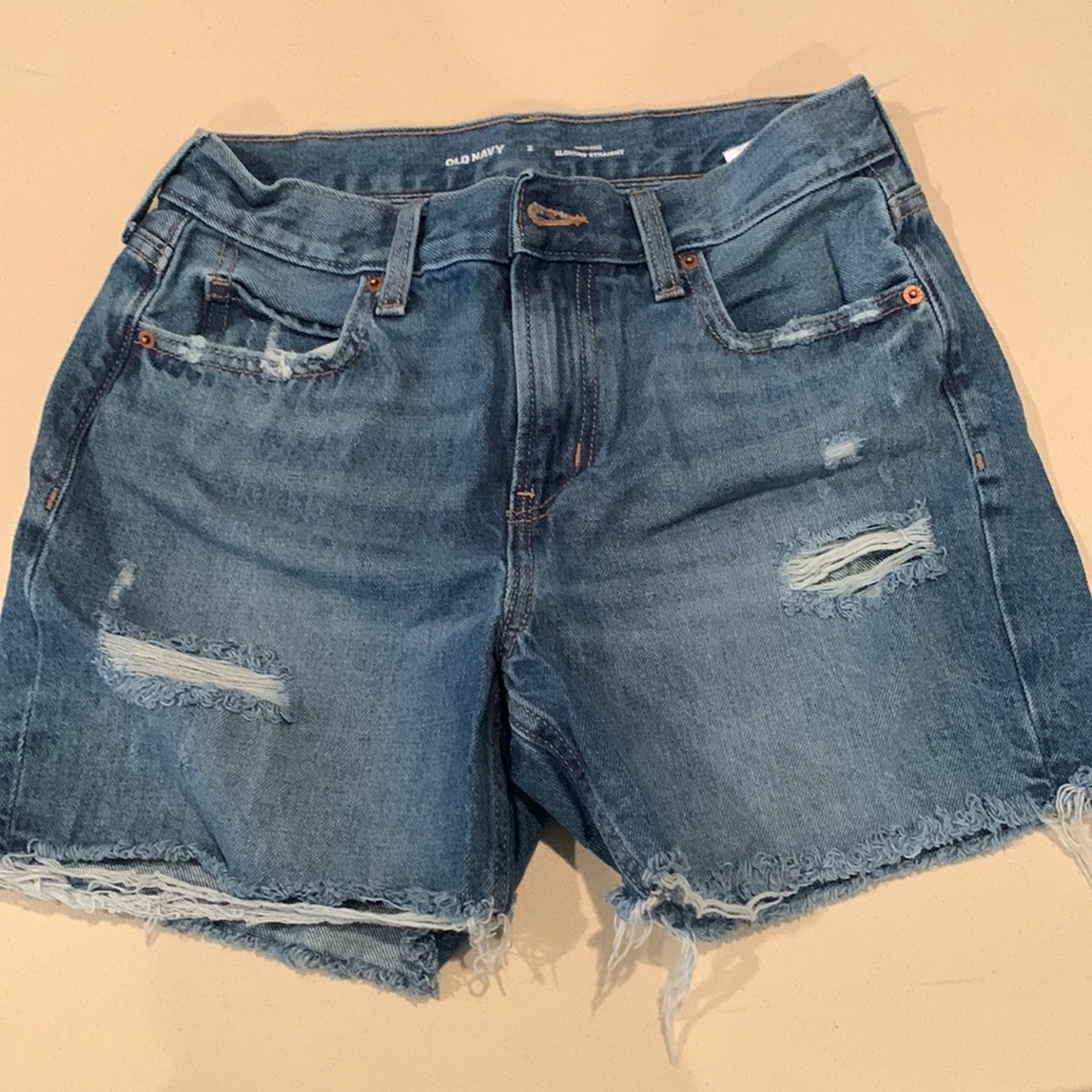 Old navy slouchy straight jean shorts